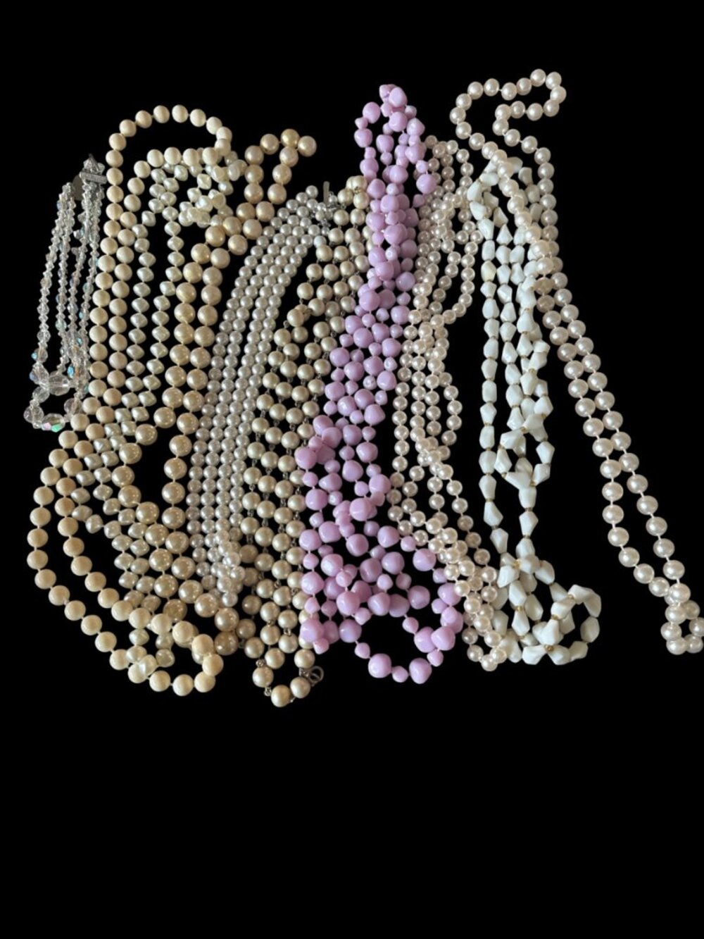 Vintage Faux Pearl Beaded Necklace Lot of 10